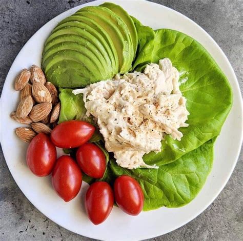 Keto Made Simple This Plate Is Chicken Salad Cherry Tomatoes Butter