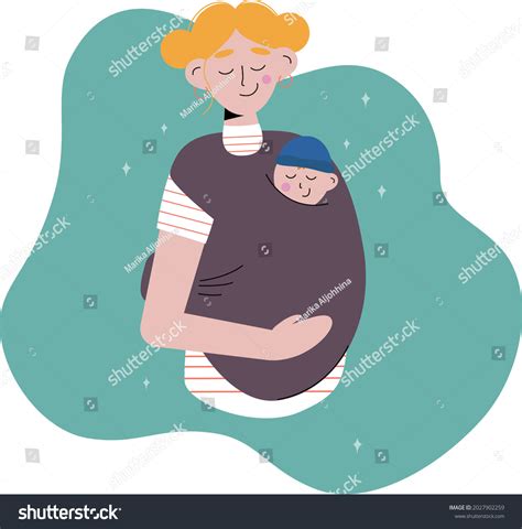 Vector Illustration Mother Holding Her Baby Stock Vector Royalty Free
