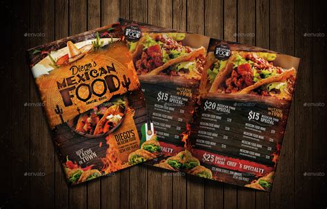 Create an endless variety of tasty meals with our customizable mexican menu made from only the freshest ingredients. Mexican Food Menu by MonkeyBOX | GraphicRiver