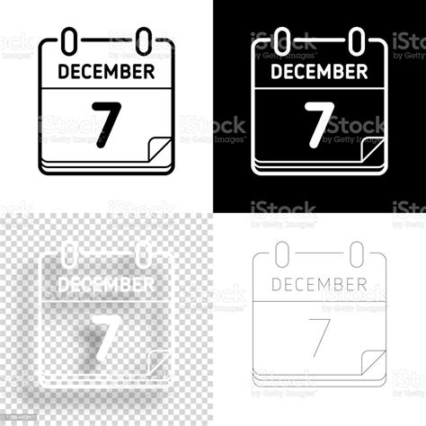 7 Dezember Symbol Für Design Leere Weiße Und Schwarze Hintergründe