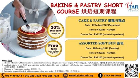 baking and pastry short course vtar institute