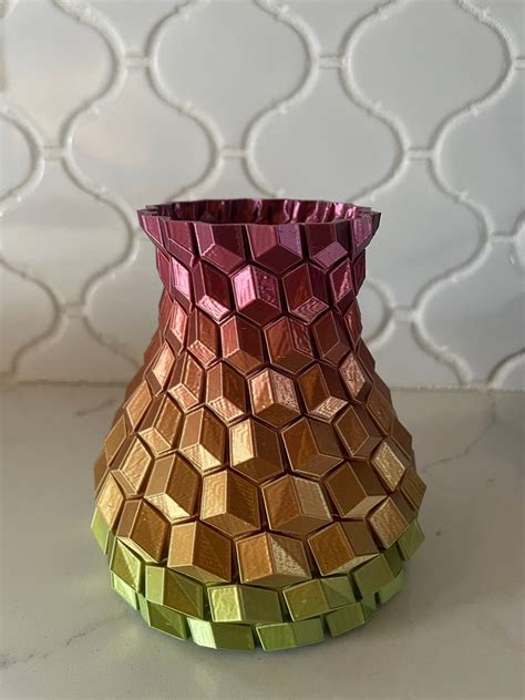 3d Printed Vase Honeycomb Design 100 Waterproof Etsy