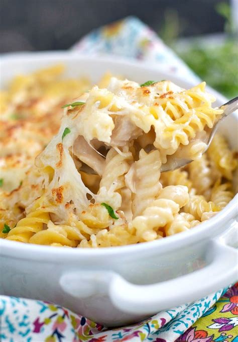 Dump And Bake Chicken Alfredo Pasta Casserole Recipe Baked Chicken