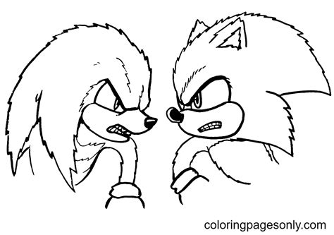 Coloriage Sonic The Hedgehog 2 Knuckles Vs Sonic Coloriages
