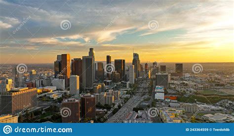 Los Angeles Aerial View Flying With Drone City Of Los Angeles