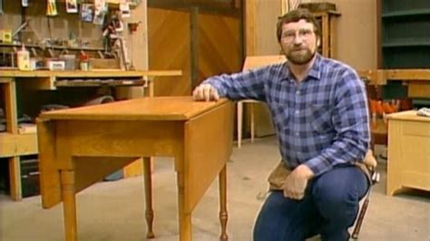 Norm Abram In His New Yankee Workshop Squatting Next To The Drop Leaf