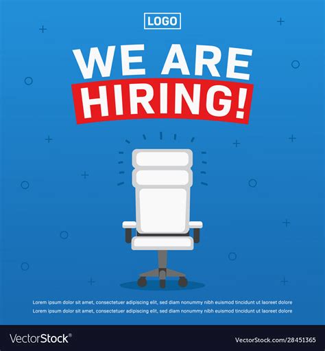 Job Vacancy We Are Hiring Poster With Empty Vector Image
