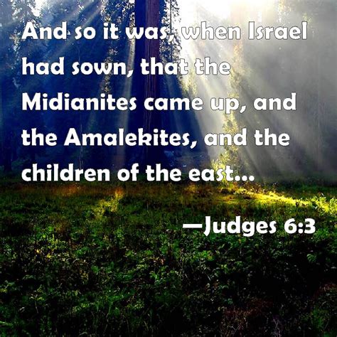 Judges 63 And So It Was When Israel Had Sown That The Midianites