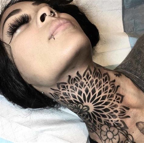 Incredibly Cool Neck Tattoos For Men And Women Straight Blasted Girl Neck Tattoos Neck