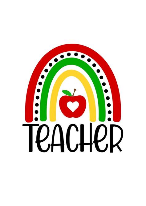 Teacher SVG Teacher Rainbow SVG School SVG Digital | Etsy España