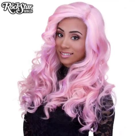 Rockstar Wigs Lace Front Curly Dark Roots Lavender And White Mix