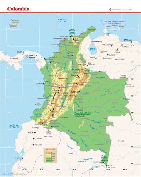 Mapa De Colombia Lonely Planet