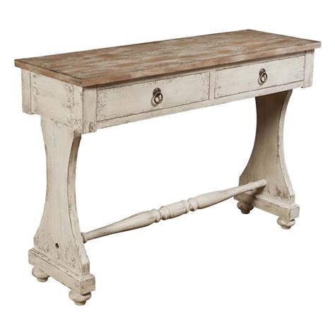Pulaski Emma Two Tone Drawer Console Table In Weathered White Walmart