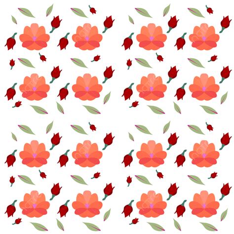 Orange Flower Pattern Vector Art Png Floral Orange Flower Pattern