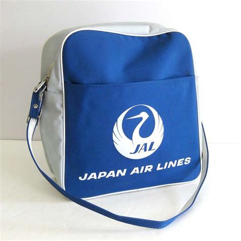 Vintage Jal Japan Airlines Flight Bag Tsurumaru Crane Circle Etsy