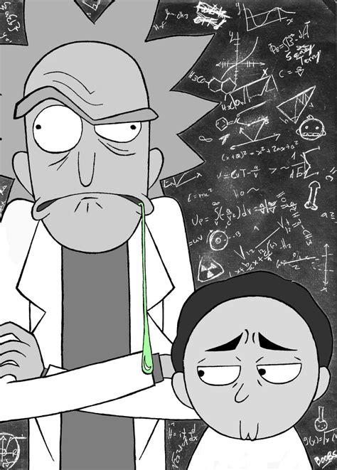 Rick And Morty Black And White By Coolygirl03 On Deviantart