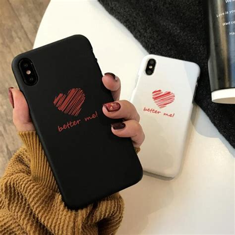 Love Heart Better Me Lovers Black White Pc Hard Plastic Phone Case