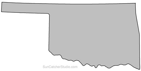 Oklahoma Map Outline Png Shape State Stencil Clip Art Scroll Saw