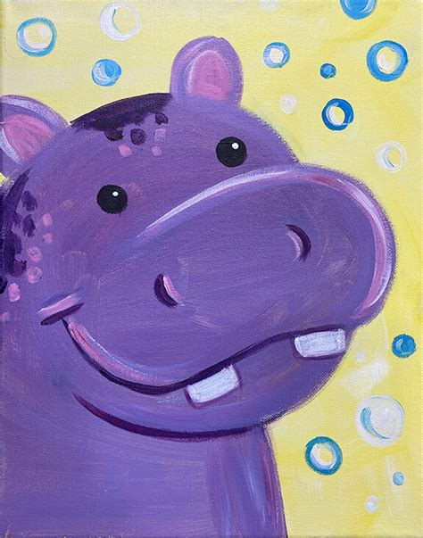 Happy Happy Hippo Painting Party With The Paint Sesh