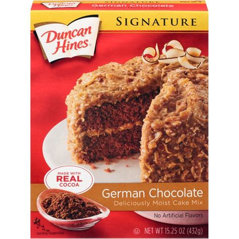 It's actually american and is named after samuel german, the the cake was developed to market the sweet chocolate which is used in the original recipe for every year for his birthday we would buy a box of duncan hines german chocolate cake mix. Duncan Hines Signature German Chocolate Cake Mix (15.25 oz ...