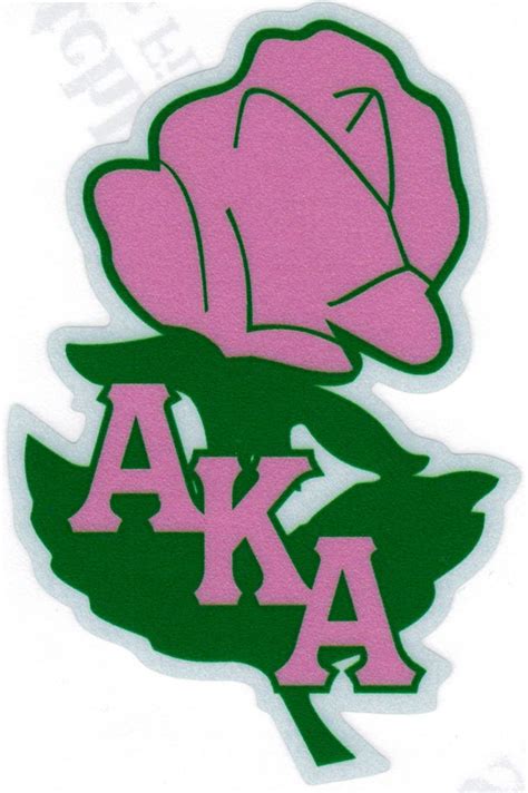 Alpha Kappa Alpha Rose Flower Reflective Symbol Decal Sticker Pink