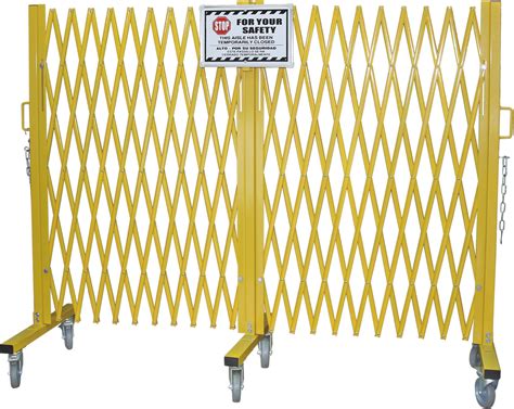 Yellow Folding Barrier Gate Accordion Safety Barriers Max Opening 20 X