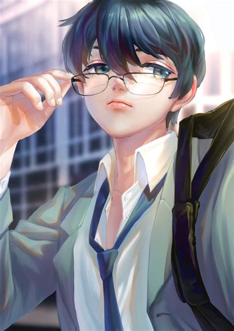 Wallpaper Handsome Anime Boy Zhiyu Moke Vocaloid Glasses School Uniform