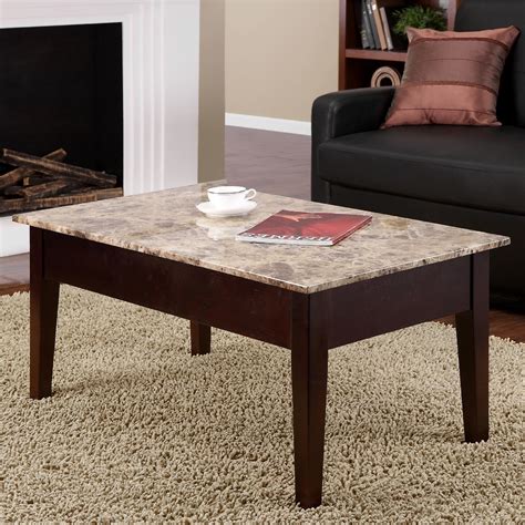 Faux Marble Lift Top Coffee Table