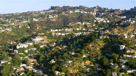 Aerial Shot Hollywood Hills California Stock Footage Video 100