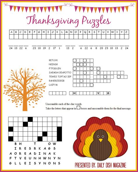 Printable Thanksgiving Puzzles For Adults Printable Crossword Puzzles
