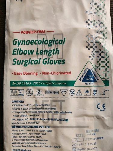 Natural Rubber Latex Nulife Gynaecological Elbow Length Surgical Gloves