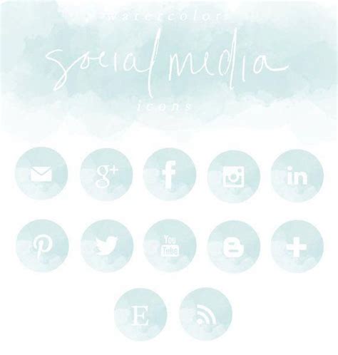 Watercolor Social Media Icons Social Media Icons Social Media Icons