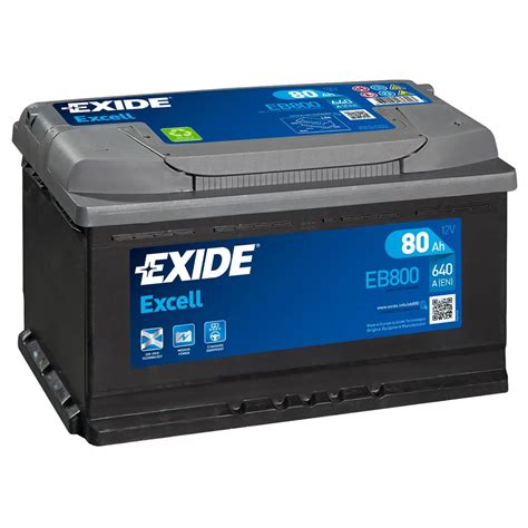 Batteria Auto Exide Excell Eb800 80ah 640a 12v Ricambi Auto Smc