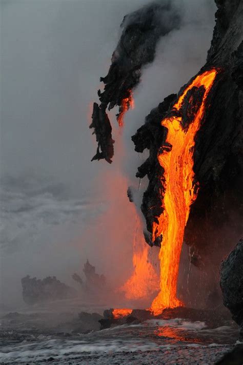 Lava Flowing Into The Ocean Amazing World Pinterest Water Me