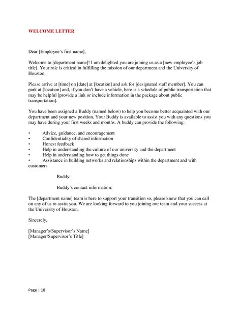 Onboarding Welcome Letter Template