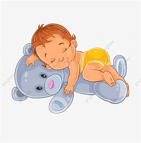 Ilustración Vectorial De Un Bebé En Un Nappy Dormido Clipart De Bebé