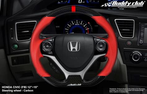 Buddy Club Sport Steering Wheel Carbon Time Attack Style Honda Civic