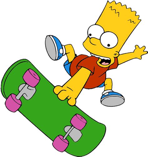 Simpson Clip Art Bart Simpson Skate Png 493x529 Png Clipart Download