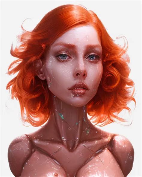 Sexy Red Hair Woman Portrait Render Ai Photo Generator Starryai