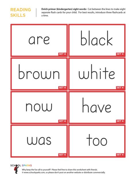 Printable Dolch Sight Words Flash Cards Paringin St1