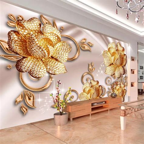 Beibehang Custom Wallpaper 3d Photo Murals European Luxury Jewelry Rose