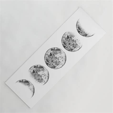 Moon Phases Pencil Drawing White Background Exercisetravel Yoga Mat By
