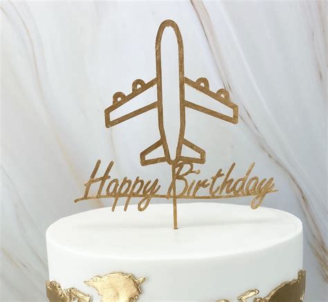 Custom Airplane Cake Topper Travel Birthday Party Centerpiece Etsy