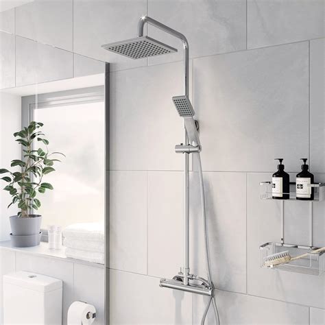 Architeckt Thermostatic Shower Mixer Set For Bathroom Square Chrome