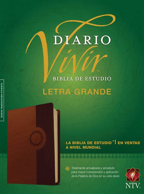 Biblia De Estudio Del Diario Vivir Ntv Letra Grande Tutone Book