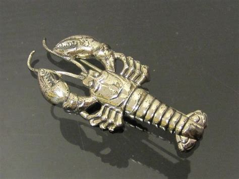 vintage sterling silver lobster figural pin or brooch engraved etsy vintage sterling silver