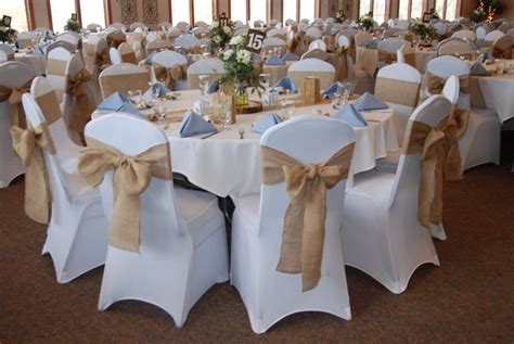Burlap wedding accents | Wedding reception chairs, Wedding decor