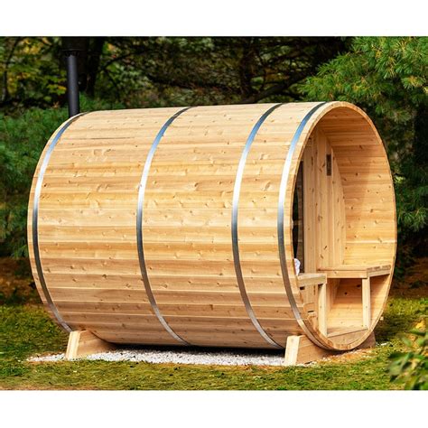 Dundalk Outdoor Barrel Sauna White Cedar Divine Saunas