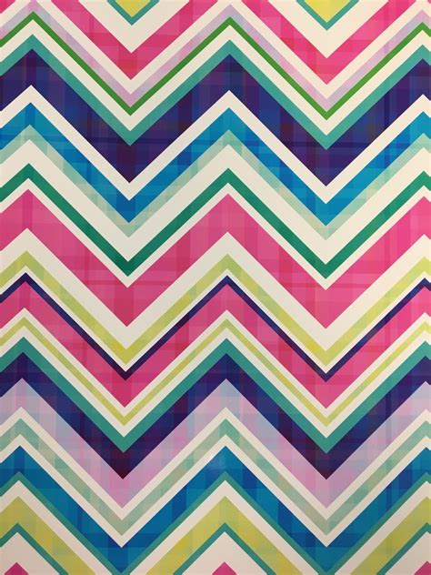Multicolor Chevron With A Light Plaid Background Adhesive