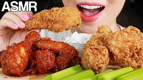 Asmr Korean Fried Chicken Eating Sounds Mukbang Youtube